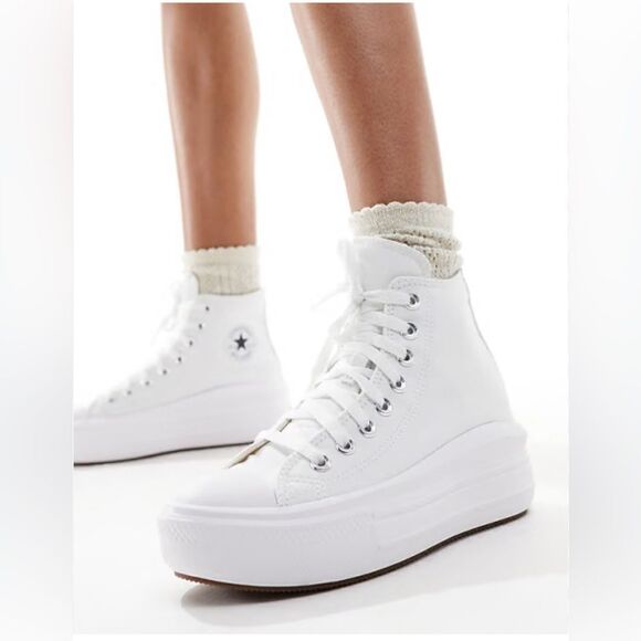 Converse All Star Hi platform CTAS Lift Hi white Platform Sneakers New in box 7 - Picture 1 of 16